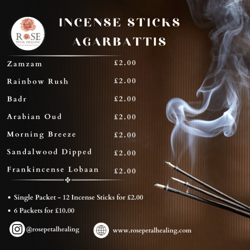 6 incense packs for £10.00